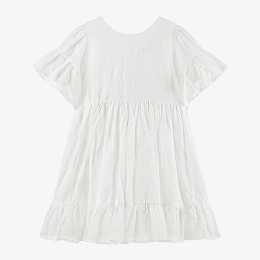 Mayoral-Girls Ivory Cotton Dress | Childrensalon