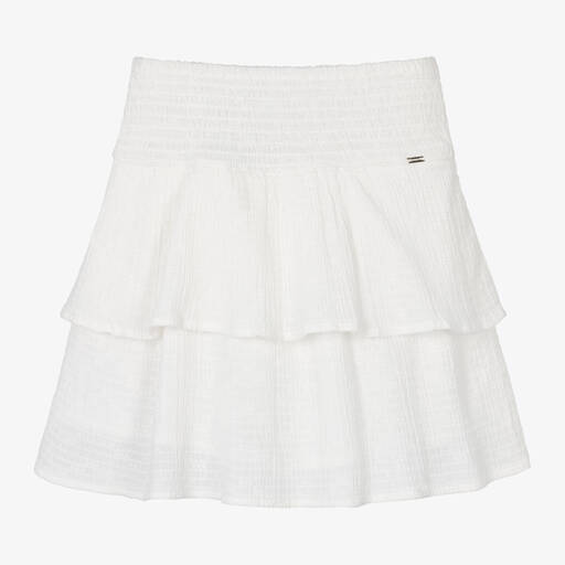 Mayoral-Girls Ivory Layered Cotton Skirt | Childrensalon