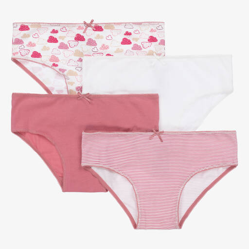 Girls Pink Organic Cotton Knickers (5 Pack)