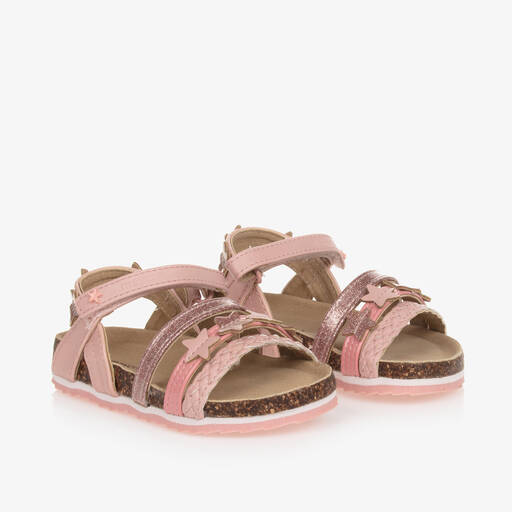 Mayoral-Girls Pink Faux Leather Sandals | Childrensalon
