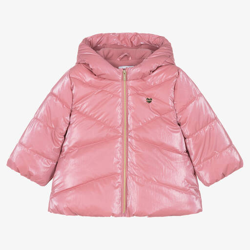 Mayoral-Girls Pink Puffer Coat | Childrensalon