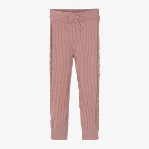 Mayoral-Girls Pink Ribbed Viscose Leggings | Childrensalon