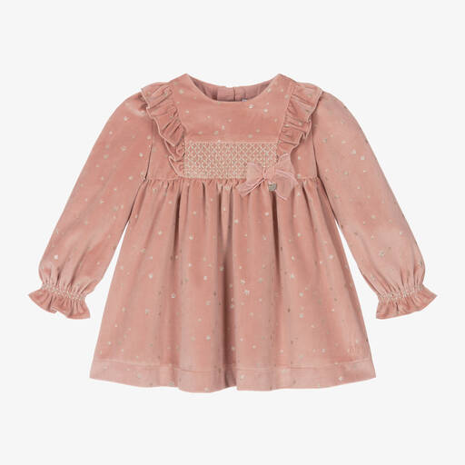 Mayoral-Girls Pink Velour Star Dress | Childrensalon