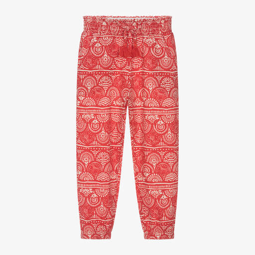 Mayoral-Girls Red Cotton Trousers | Childrensalon