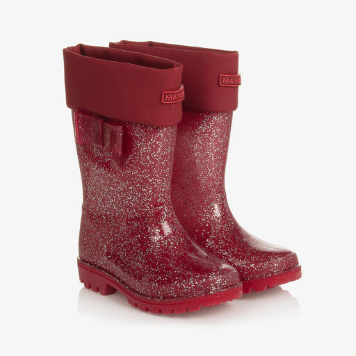Mayoral-Girls Red Glitter Rain Boots | Childrensalon