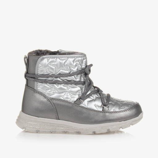 Mayoral-Girls Silver Star Quilted Snow Boots | Childrensalon