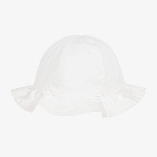 Mayoral-قبعة للشمس قطن تويل لون أبيض للبنات | Childrensalon