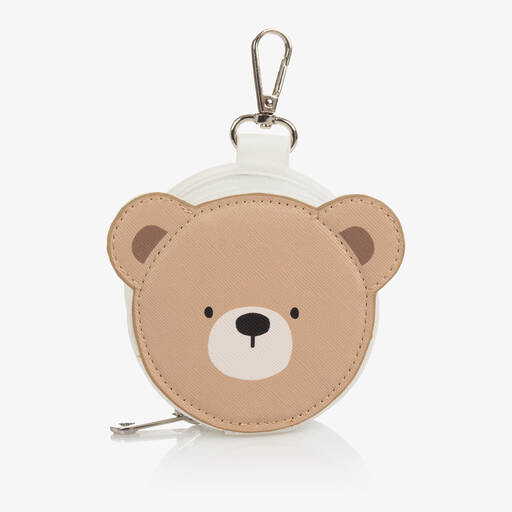 Mayoral-Ivory & Beige Bear Dummy Bag (9cm) | Childrensalon