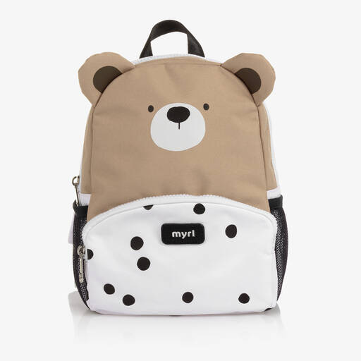 Mayoral-Ivory & Beige Teddy Bear Backpack (26cm) | Childrensalon