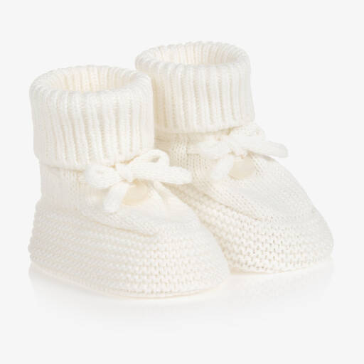 Mayoral Newborn-Ivory Knitted Booties | Childrensalon
