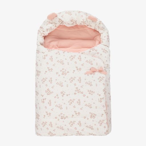Mayoral Newborn-Ivory & Pink Baby Nest (75cm) | Childrensalon