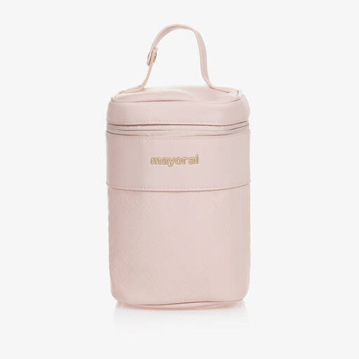 Mayoral-Pink Faux Leather Bottle Bag (21cm) | Childrensalon
