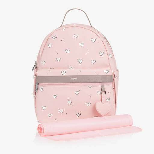 Mayoral-Pink Faux Leather Changing Backpack (37cm) | Childrensalon
