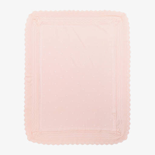 Mayoral-Pink Knitted Cotton Baby Shawl (98cm) | Childrensalon