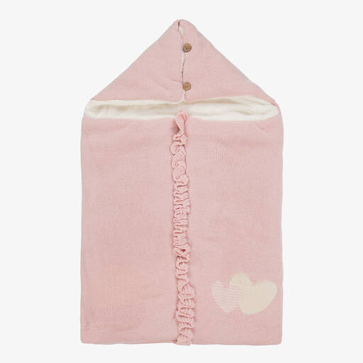 Mayoral-Розовый трикотажный конверт с сердечками | Childrensalon