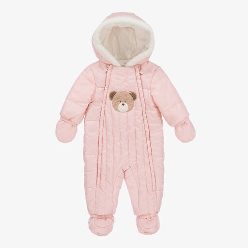 Mayoral-Pink Padded Baby Snowsuit | Childrensalon
