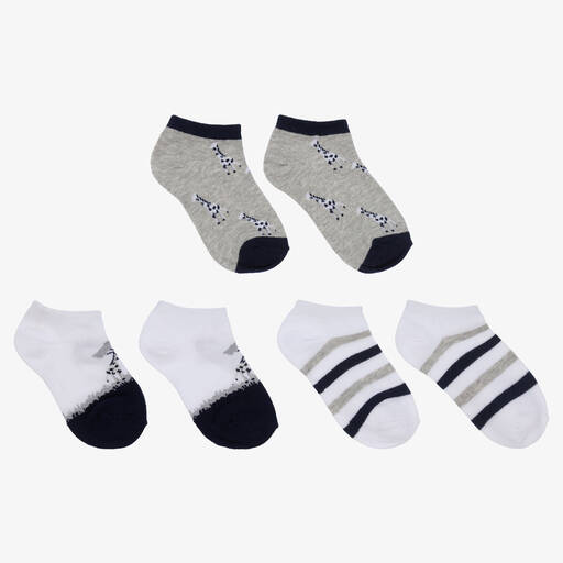 Mayoral-Teen Boys White & Grey Socks (3 Pack) | Childrensalon
