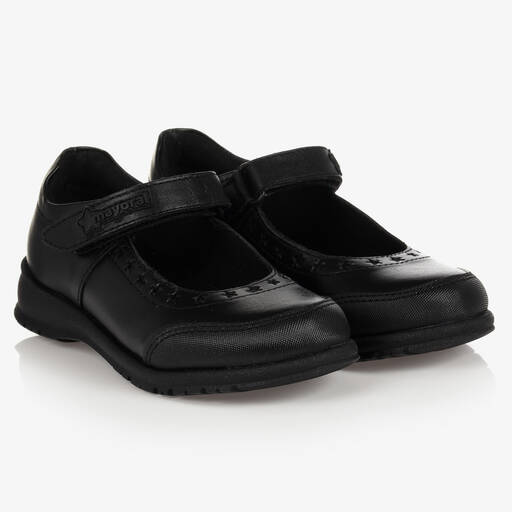 Mayoral-Chaussures cuir noir Ado fille | Childrensalon