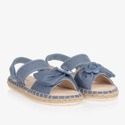 Mayoral-Teen Girls Blue Canvas Velcro Sandals | Childrensalon