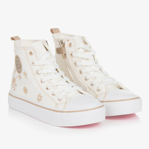 Mayoral-Teen Girls Ivory High-Top Trainers | Childrensalon