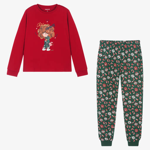 Mayoral-Pyjama de Noël rouge en coton ado | Childrensalon
