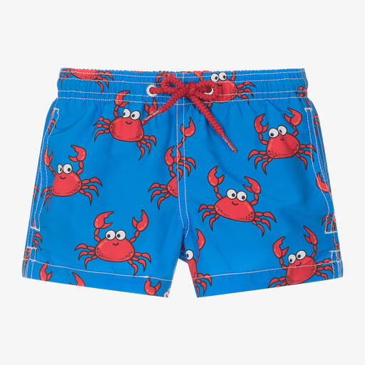 MC2 Saint Barth-Boys Blue Crab Print Swim Shorts | Childrensalon