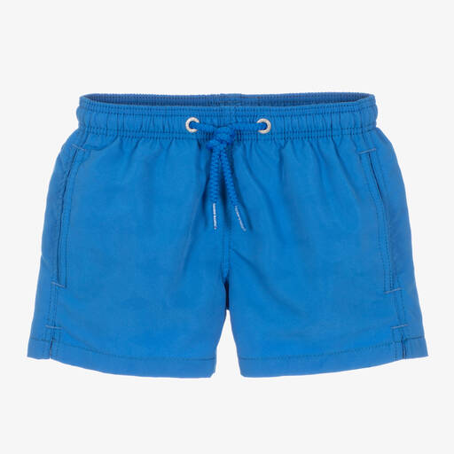 MC2 Saint Barth-Boys Blue Print-Reveal Swim Shorts | Childrensalon