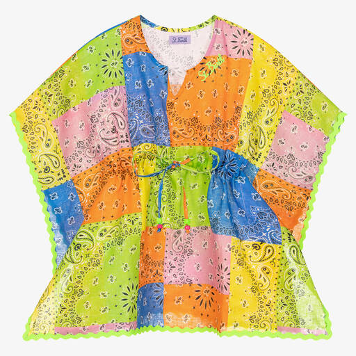MC2 Saint Barth-Разноцветный кафтан с принтом Bandana для девочек | Childrensalon