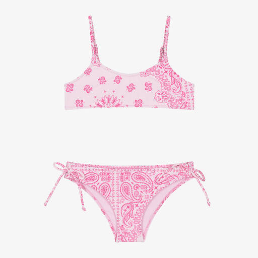 MC2 Saint Barth-Girls Pink Bandana Print Bikini | Childrensalon