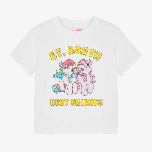 MC2 Saint Barth-Girls White Cotton My Little Pony T-Shirt | Childrensalon