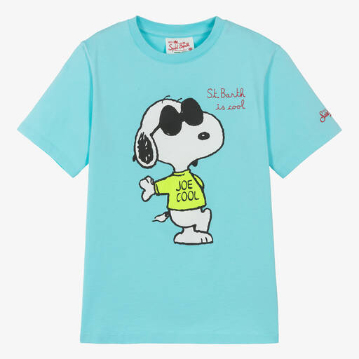 MC2 Saint Barth-Teen Boys Blue Cotton Peanuts T-Shirt | Childrensalon