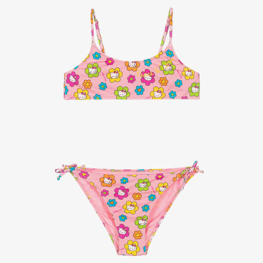 MC2 Saint Barth-Teen Girls Pink Floral Hello Kitty Bikini | Childrensalon