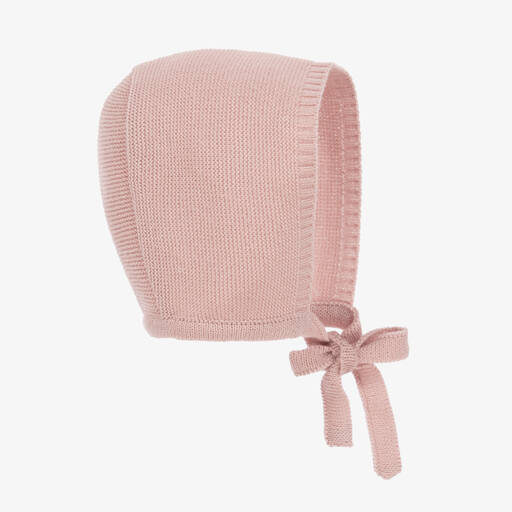 Mebi-Baby Girls Pink Knitted Bonnet | Childrensalon