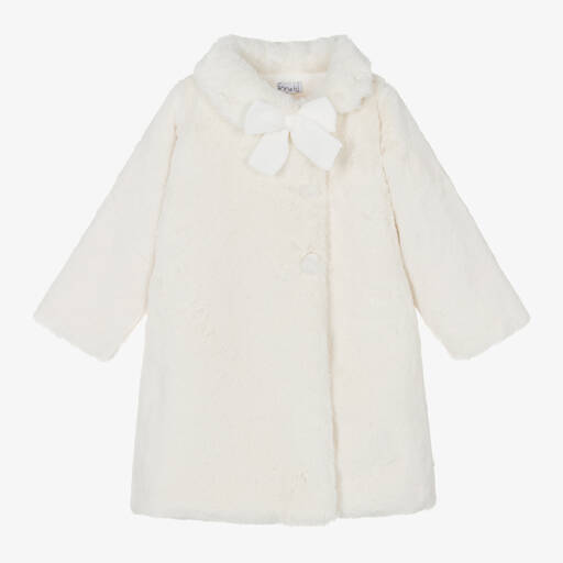 Mebi-Girls Ivory Faux Fur Coat | Childrensalon