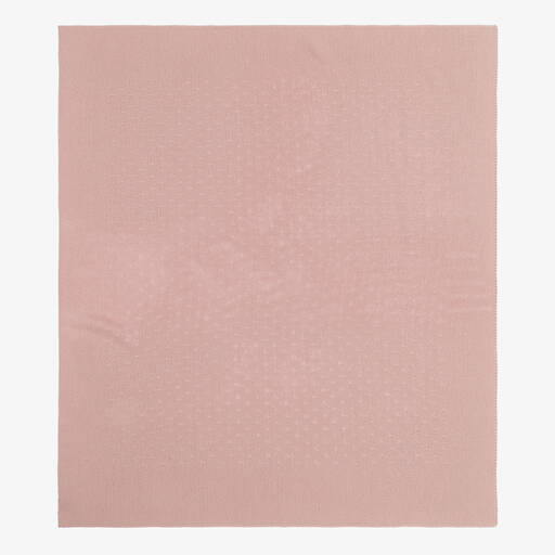 Mebi-Pink Knitted Cotton Baby Blanket (90cm) | Childrensalon