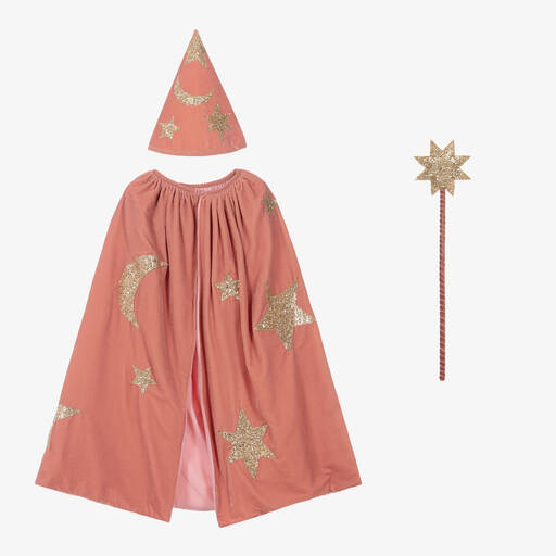 Meri Meri-Girls Pink Velvet Wizard Costume Set | Childrensalon