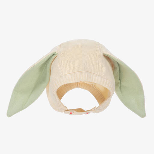Meri Meri-Ivory & Green Knitted Bunny Bonnet | Childrensalon