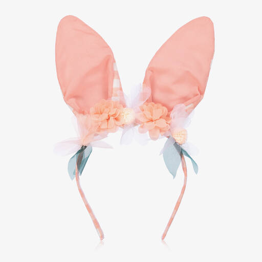 Meri Meri-Pink Gingham Bunny Ears Hairband | Childrensalon