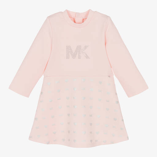 Michael Kors Kids-Girls Pink Jersey Monogram Dress | Childrensalon