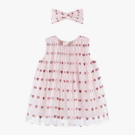 Michael Kors Kids-Girls Pink Tulle Dress Set | Childrensalon