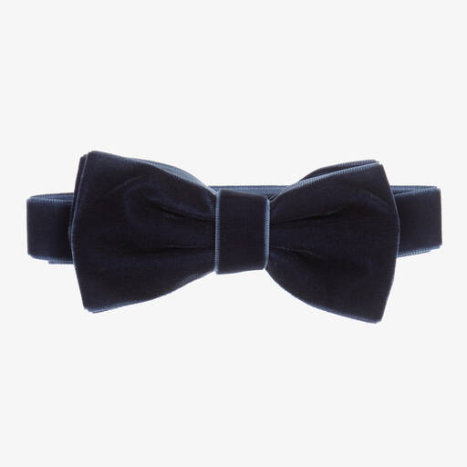 Milledeux-Blue Velvet Bow Tie (10cm) | Childrensalon