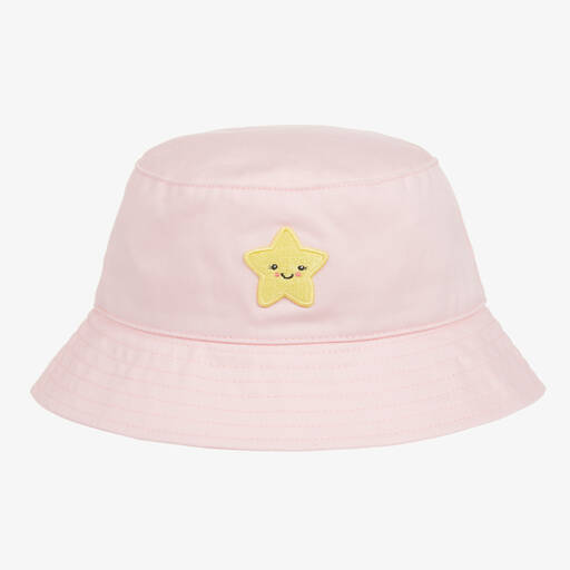 Milledeux-Girls Pink Cotton Twill Sun Hat | Childrensalon