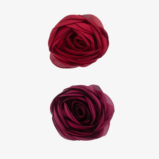 Milledeux-Girls Red Rose Hairclips (2 Pack) | Childrensalon