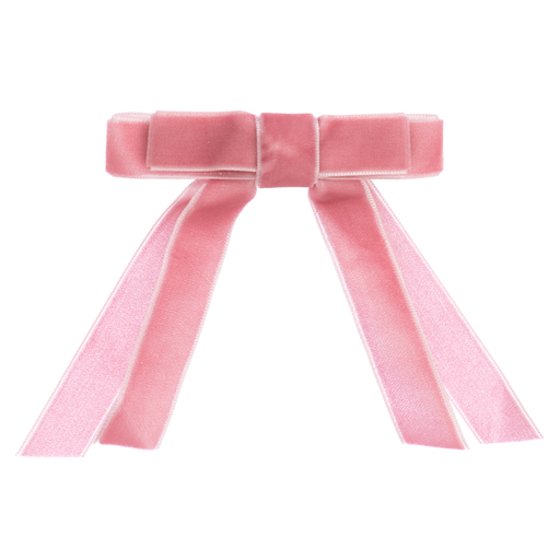Milledeux-Розовая бархатная заколка для волос (10 см) | Childrensalon
