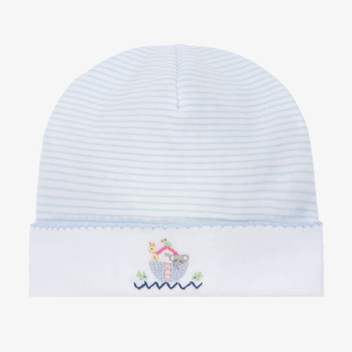 Mini-La-Mode-Blue Stripe Pima Cotton Hat | Childrensalon
