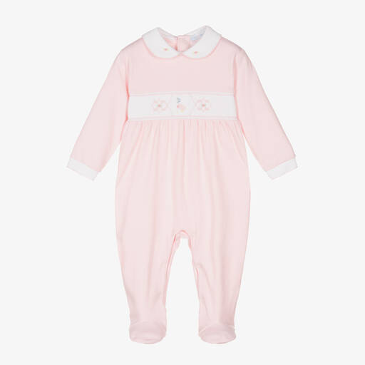 Mini-la-Mode-Girls Pink Peter Rabbit & Co Babygrow | Childrensalon