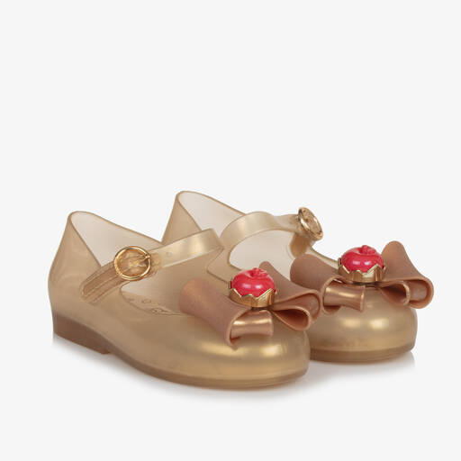 Mini Melissa-Золотистые резиновые туфли Disney для девочек | Childrensalon