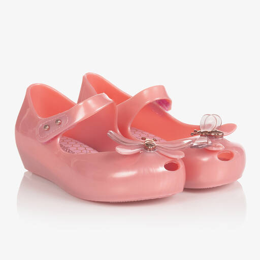Mini Melissa-Girls Pink Bugs Jelly Shoes | Childrensalon