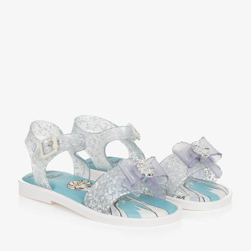 Mini Melissa-Girls Silver Disney Jelly Sandals | Childrensalon