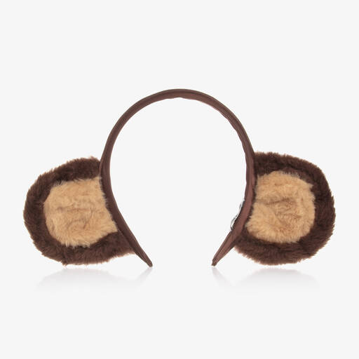 Mini Rodini-Brown Faux Fur Ears Hairband | Childrensalon